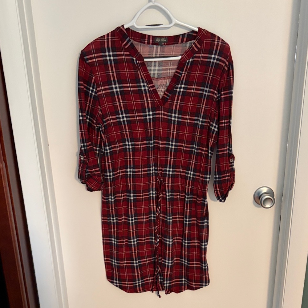 Lily Rose Red Plaid Dress